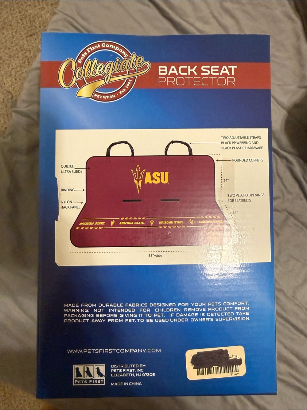 ASU Collegiate Back Seat Protector - Maroon/Gold